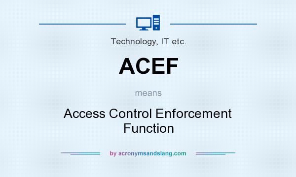 What does ACEF mean? It stands for Access Control Enforcement Function
