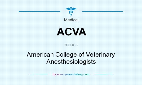 What does ACVA mean? It stands for American College of Veterinary Anesthesiologists