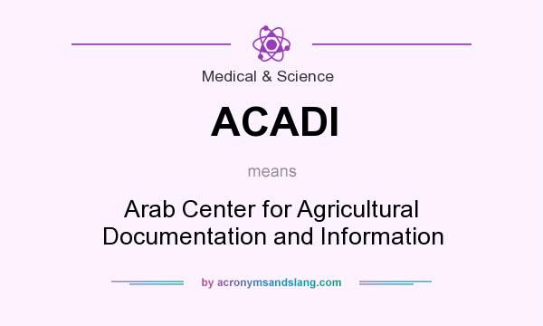 What does ACADI mean? It stands for Arab Center for Agricultural Documentation and Information