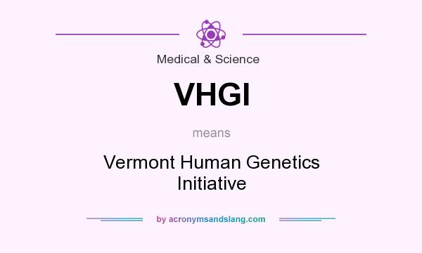 What does VHGI mean? It stands for Vermont Human Genetics Initiative