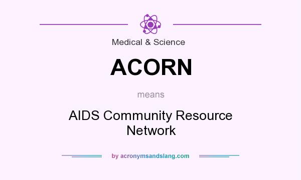 What does ACORN mean? It stands for AIDS Community Resource Network