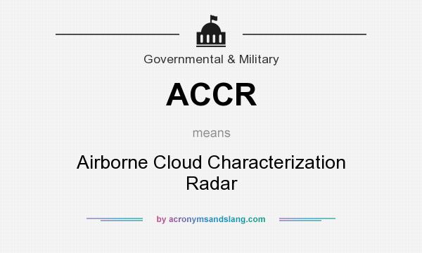 What does ACCR mean? It stands for Airborne Cloud Characterization Radar