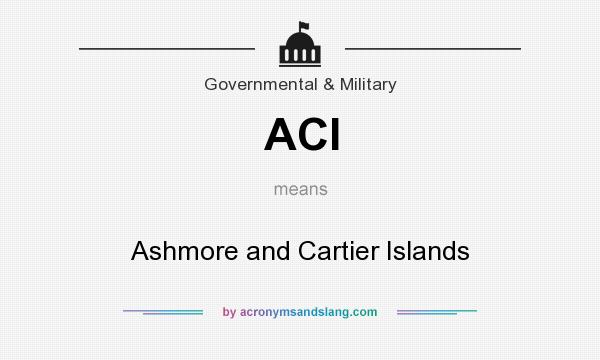What does ACI mean? It stands for Ashmore and Cartier Islands
