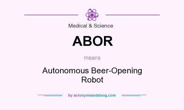 What does ABOR mean? It stands for Autonomous Beer-Opening Robot
