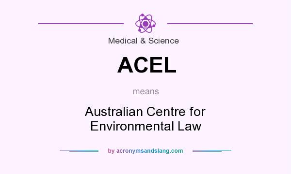 What does ACEL mean? It stands for Australian Centre for Environmental Law
