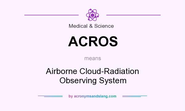 What does ACROS mean? It stands for Airborne Cloud-Radiation Observing System