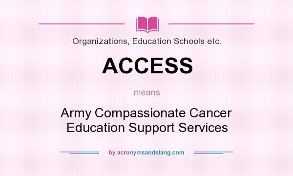What does ACCESS mean? It stands for Army Compassionate Cancer Education Support Services