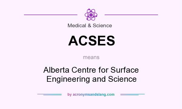What does ACSES mean? It stands for Alberta Centre for Surface Engineering and Science