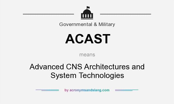 What does ACAST mean? It stands for Advanced CNS Architectures and System Technologies