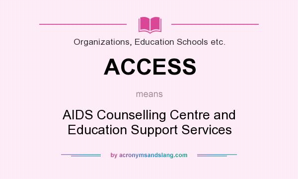 What does ACCESS mean? It stands for AIDS Counselling Centre and Education Support Services