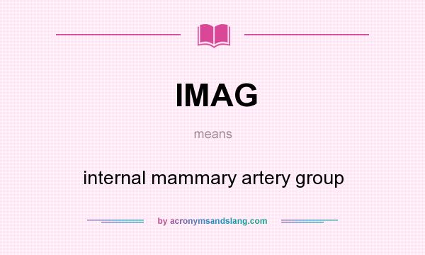 What does IMAG mean? It stands for internal mammary artery group