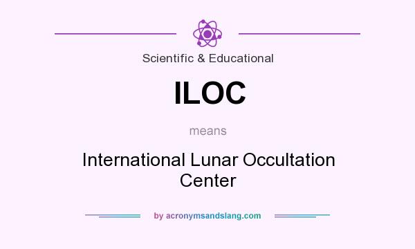 What does ILOC mean? It stands for International Lunar Occultation Center