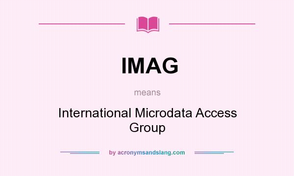 What does IMAG mean? It stands for International Microdata Access Group