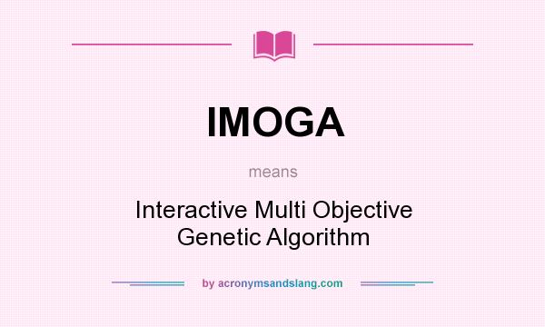 What does IMOGA mean? It stands for Interactive Multi Objective Genetic Algorithm