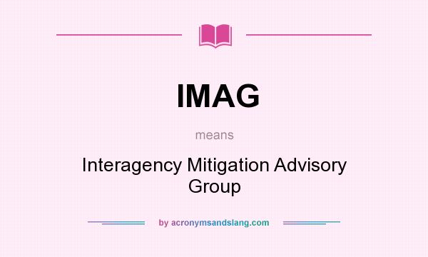 What does IMAG mean? It stands for Interagency Mitigation Advisory Group