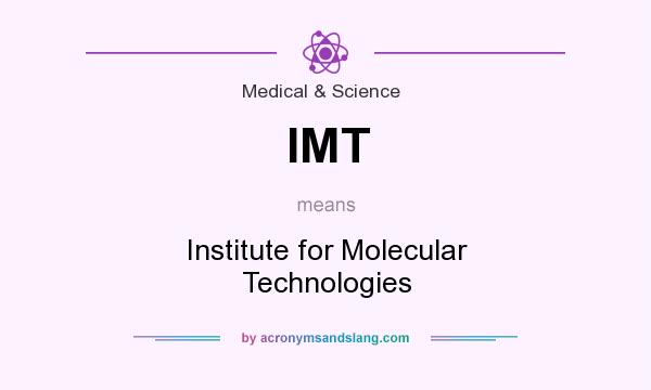 What does IMT mean? It stands for Institute for Molecular Technologies