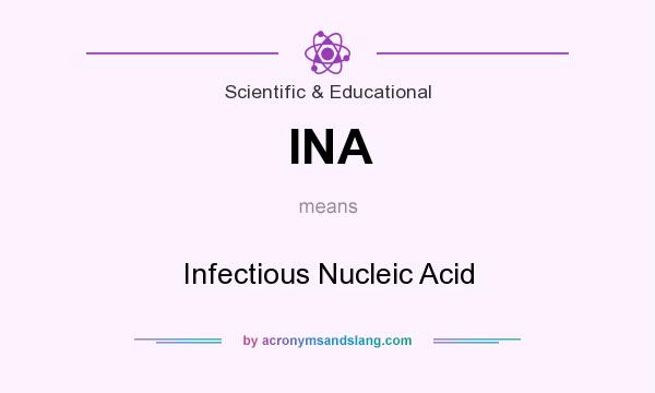 What does INA mean? It stands for Infectious Nucleic Acid