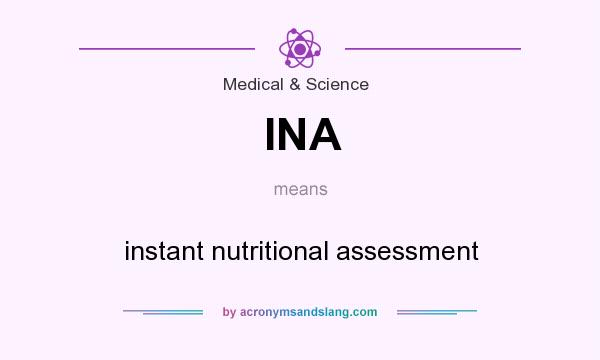 What does INA mean? It stands for instant nutritional assessment