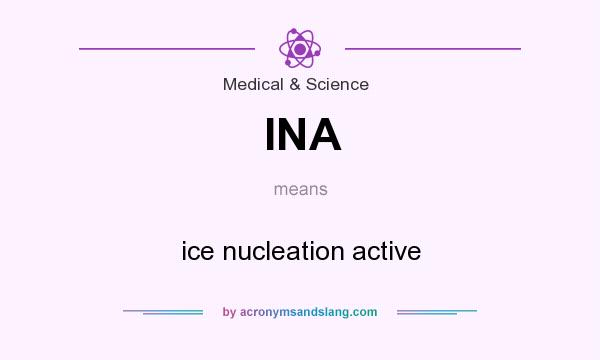 What does INA mean? It stands for ice nucleation active