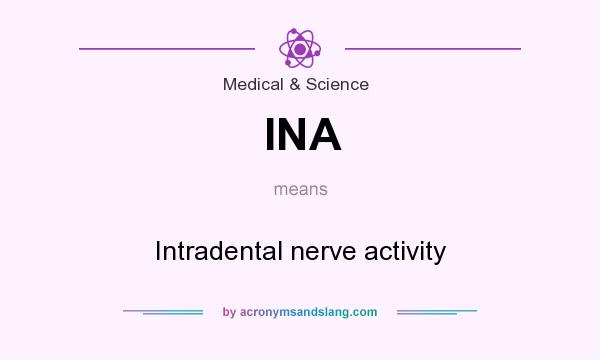 What does INA mean? It stands for Intradental nerve activity