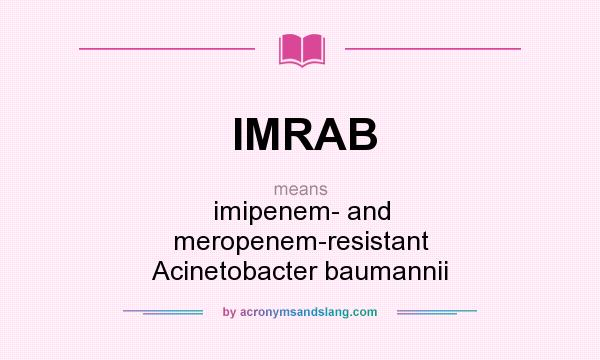 What does IMRAB mean? It stands for imipenem- and meropenem-resistant Acinetobacter baumannii