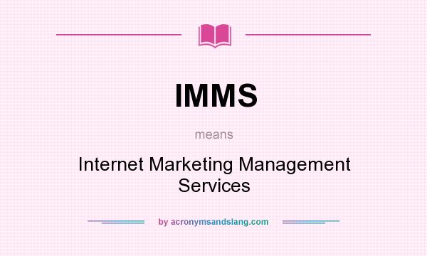 What does IMMS mean? It stands for Internet Marketing Management Services