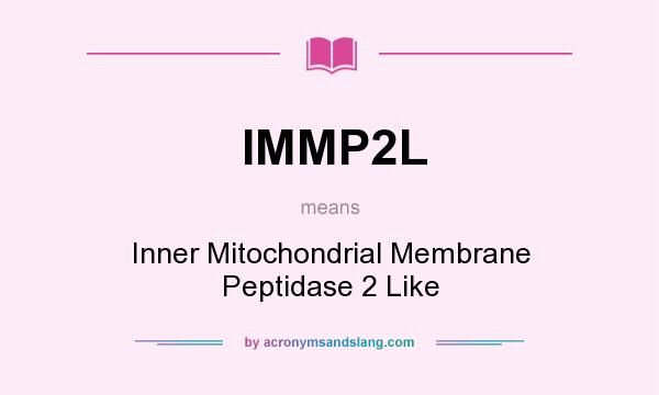 What does IMMP2L mean? It stands for Inner Mitochondrial Membrane Peptidase 2 Like