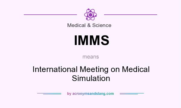 What does IMMS mean? It stands for International Meeting on Medical Simulation
