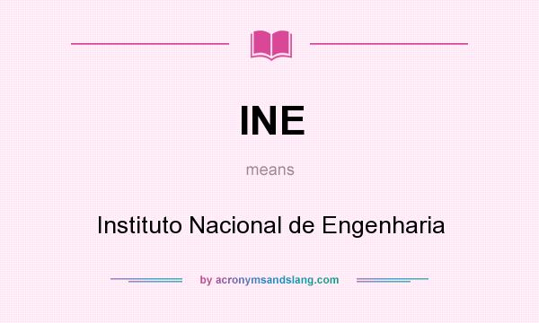 What does INE mean? It stands for Instituto Nacional de Engenharia