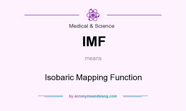 What does IMF mean? It stands for Isobaric Mapping Function