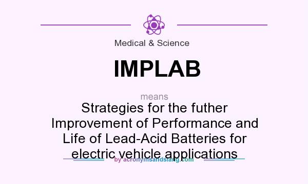 What does IMPLAB mean? It stands for Strategies for the futher Improvement of Performance and Life of Lead-Acid Batteries for electric vehicle applications