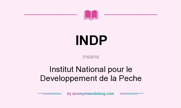 What does INDP mean? It stands for Institut National pour le Developpement de la Peche