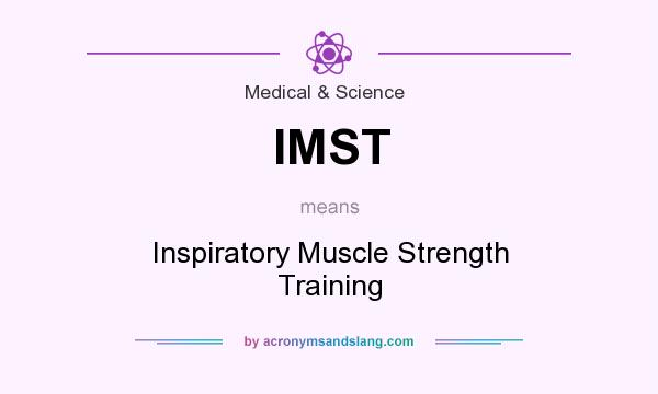 What does IMST mean? It stands for Inspiratory Muscle Strength Training