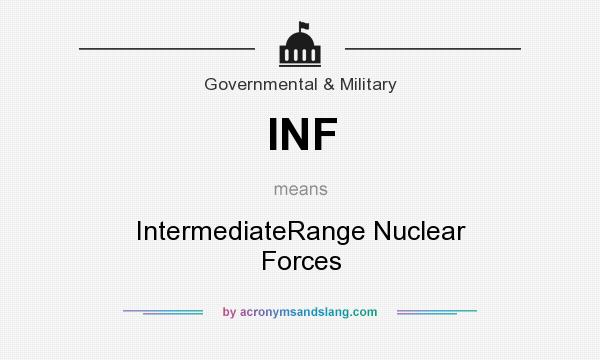 What does INF mean? It stands for IntermediateRange Nuclear Forces