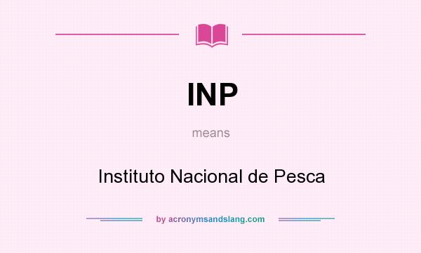 What does INP mean? It stands for Instituto Nacional de Pesca