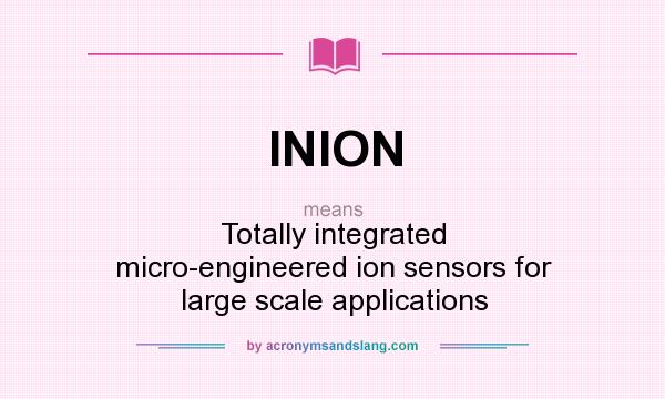 What does INION mean? It stands for Totally integrated micro-engineered ion sensors for large scale applications