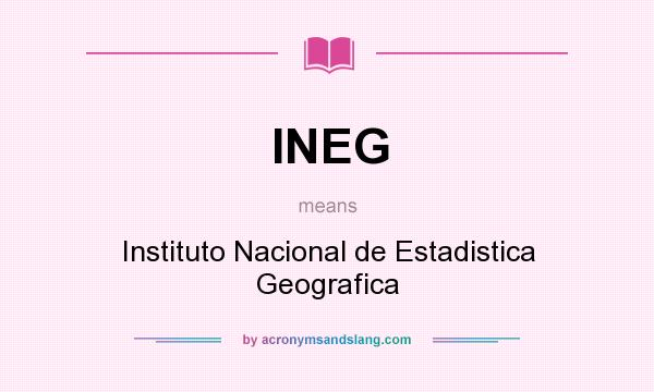 What does INEG mean? It stands for Instituto Nacional de Estadistica Geografica
