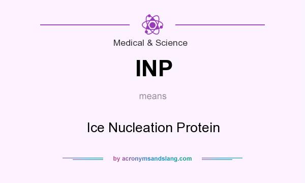 What does INP mean? It stands for Ice Nucleation Protein