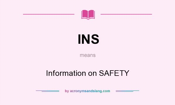 What does INS mean? It stands for Information on SAFETY