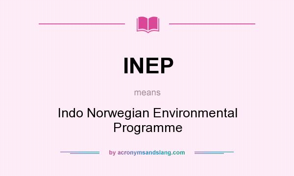 What does INEP mean? It stands for Indo Norwegian Environmental Programme