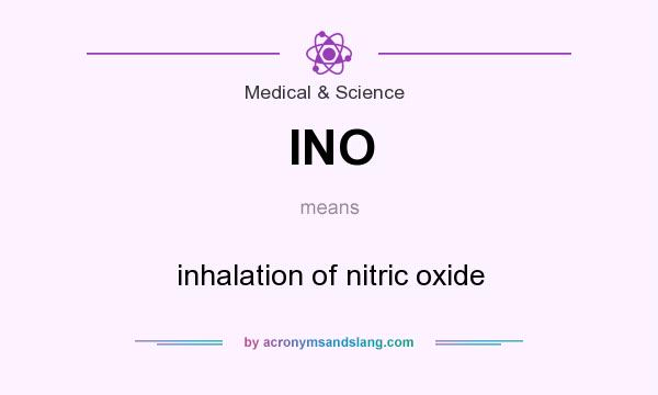 What does INO mean? It stands for inhalation of nitric oxide
