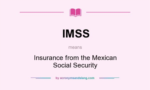 What does IMSS mean? It stands for Insurance from the Mexican Social Security