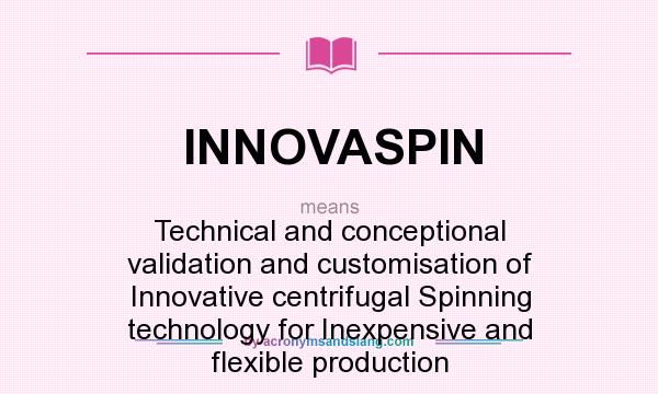 What does INNOVASPIN mean? It stands for Technical and conceptional validation and customisation of Innovative centrifugal Spinning technology for Inexpensive and flexible production
