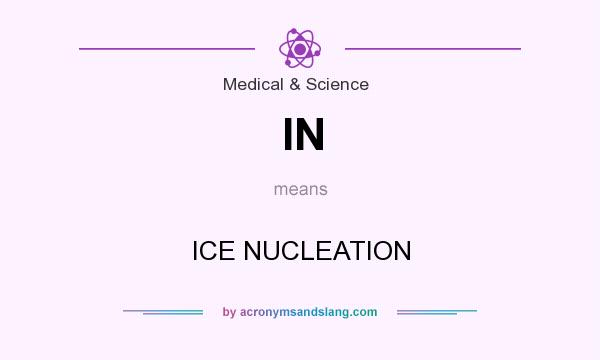 What does IN mean? It stands for ICE NUCLEATION