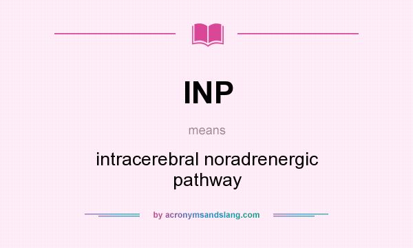 What does INP mean? It stands for intracerebral noradrenergic pathway