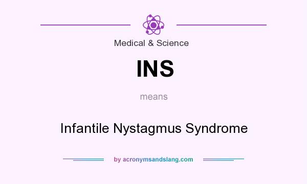 What does INS mean? It stands for Infantile Nystagmus Syndrome