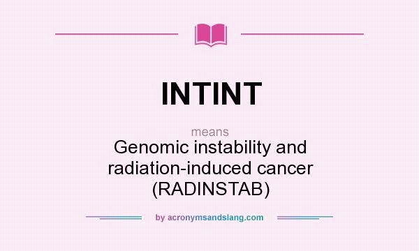 What does INTINT mean? It stands for Genomic instability and radiation-induced cancer (RADINSTAB)