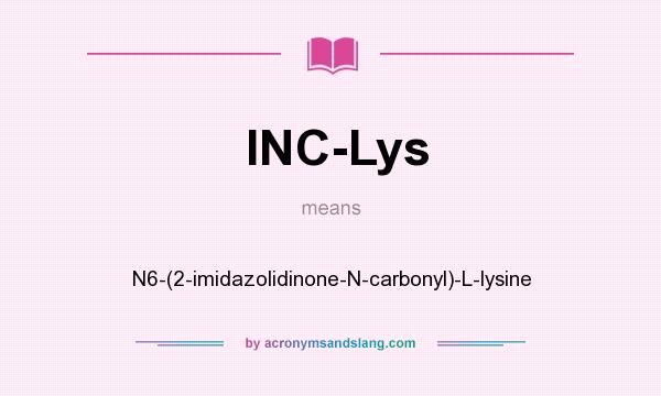 What does INC-Lys mean? It stands for N6-(2-imidazolidinone-N-carbonyl)-L-lysine