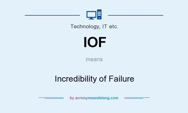 What does IOF mean? It stands for Incredibility of Failure