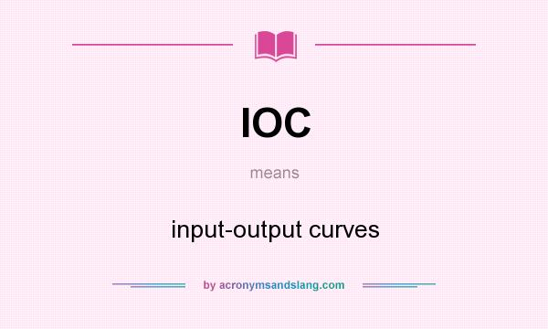 What does IOC mean? It stands for input-output curves